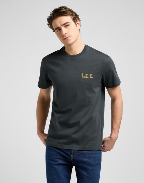 Lee Men's Relaxed Graphic T-Shirt in Washed Black - Rodeo In