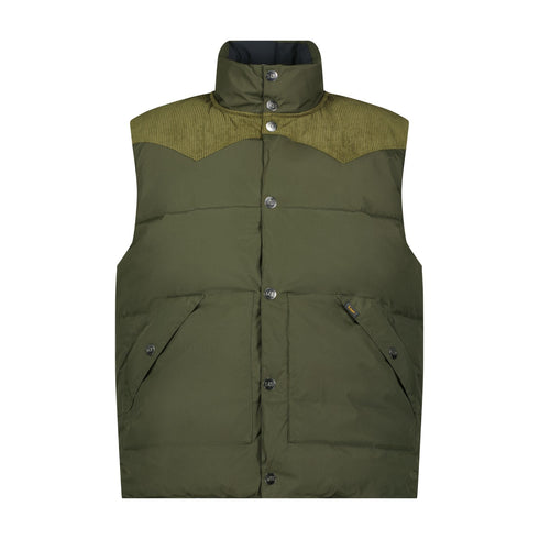 Lee Men's Reversible Western Puffer Vest In Olive Night