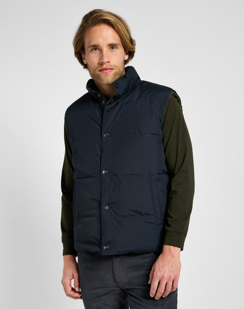 Lee Men's Reversible Western Puffer Vest In Olive Night