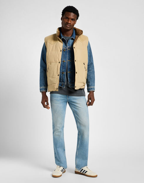 Lee Men's Reversible Western Puffer Vest In Sand