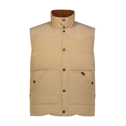 Lee Men's Reversible Western Puffer Vest In Sand