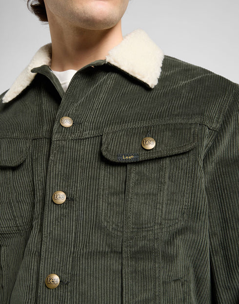 Lee Men's Sherpa Jacket In Frontier Olive - Rodeo In