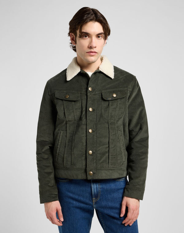 Lee Men's Sherpa Jacket In Frontier Olive - Rodeo In