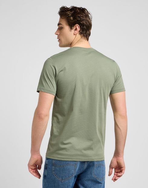 Lee Men's Short Sleeve Patch Logo T-Shirt In Olive Stone - Rodeo In