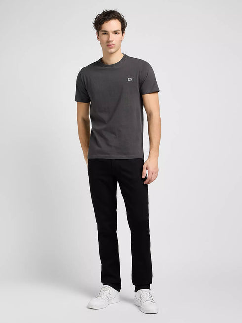 Lee Men's Short Sleeve Patch Logo T-Shirt In Washed Black - Rodeo In