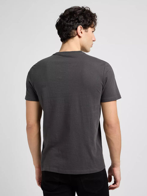 Lee Men's Short Sleeve Patch Logo T-Shirt In Washed Black - Rodeo In