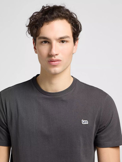 Lee Men's Short Sleeve Patch Logo T-Shirt In Washed Black - Rodeo In