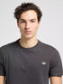 Lee Men's Short Sleeve Patch Logo T-Shirt In Washed Black - Rodeo In