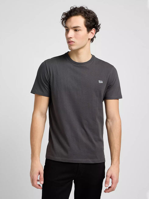 Lee Men's Short Sleeve Patch Logo T-Shirt In Washed Black - Rodeo In