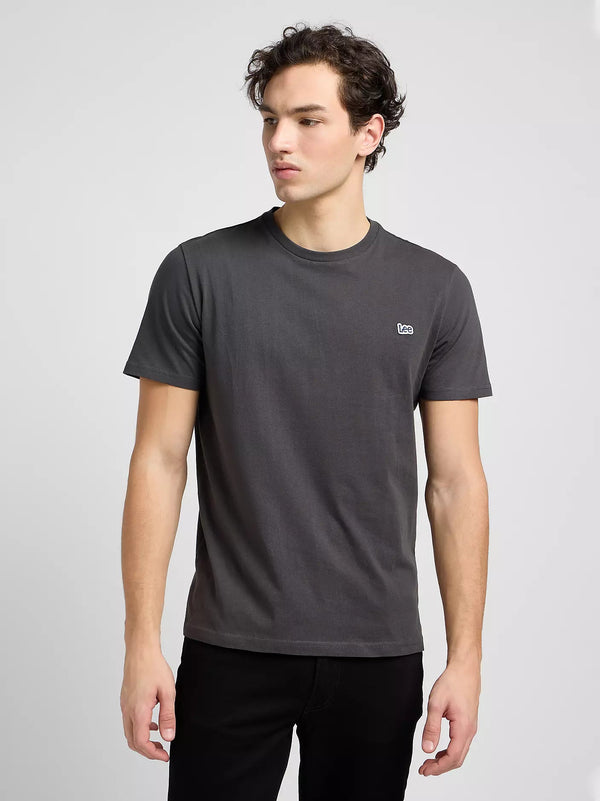 Lee Men's Short Sleeve Patch Logo T-Shirt In Washed Black - Rodeo In