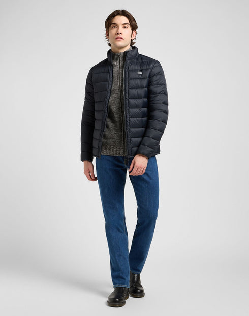 Lee Men's Stand Collar Puffer Jacket In Black - Rodeo In