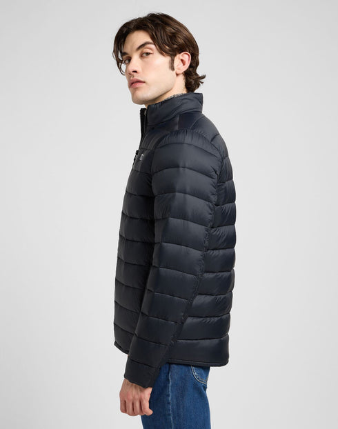 Lee Men's Stand Collar Puffer Jacket In Black - Rodeo In