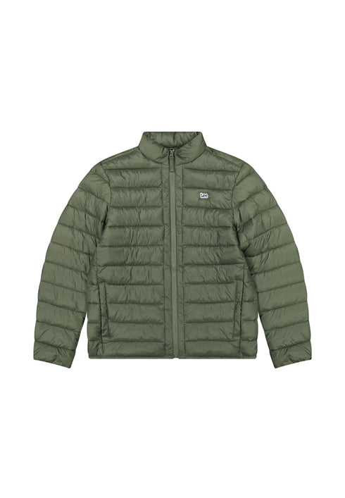 Lee Men's Stand Collar Puffer Jacket In Olive Gray - Rodeo In