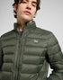 Lee Men's Stand Collar Puffer Jacket In Olive Gray