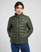 Lee Men's Stand Collar Puffer Jacket In Olive Gray