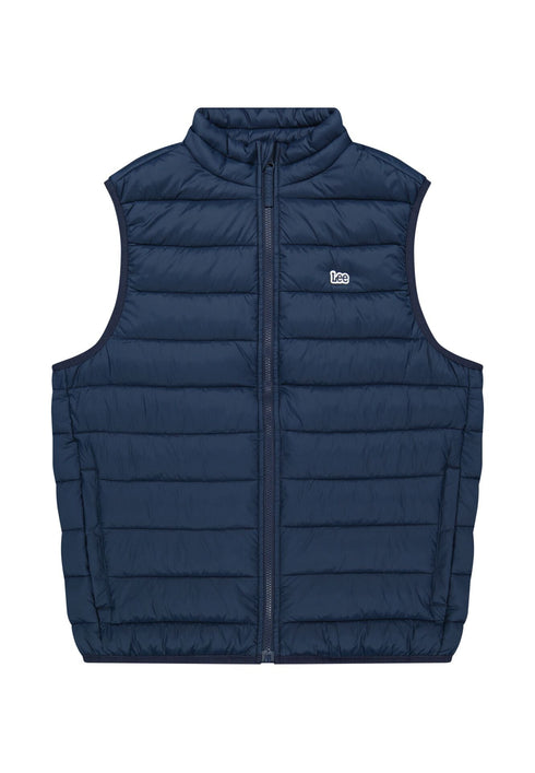 Lee Men's Stand Collar Puffer Vest In Rivet Navy