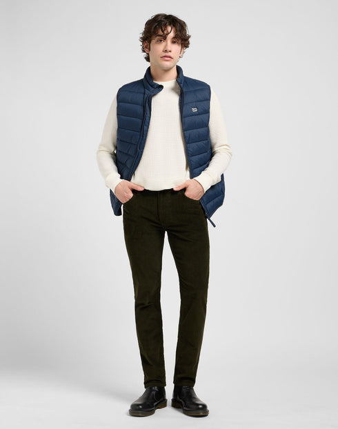 Lee Men's Stand Collar Puffer Vest In Rivet Navy