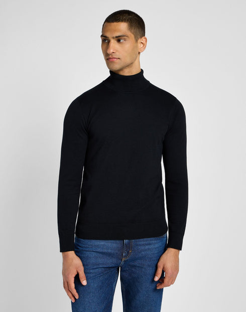 Lee Men's Turtle Neck Long Sleeve T-Shirt in Black