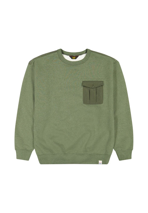 Lee Men's Utility Crew Sweatshirt In Oak Moss