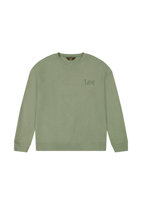 Lee Men's Wobbly Logo Sweatshirt In Olive Stone