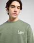 Lee Men's Wobbly Logo Sweatshirt In Olive Stone