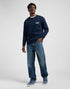 Lee Men's Wobbly Logo Sweatshirt In Rivet Navy