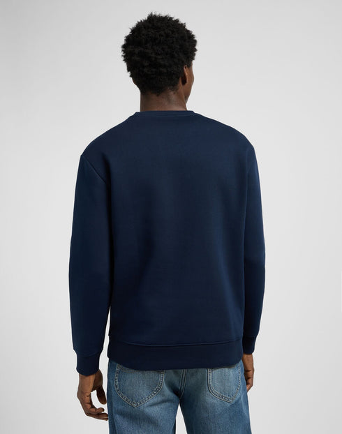 Lee Men's Wobbly Logo Sweatshirt In Rivet Navy