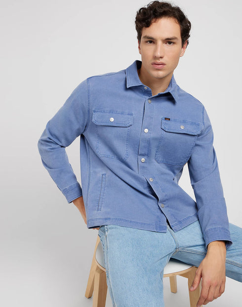 Lee Men's Work Wear Over-Shirt In Surf Blue