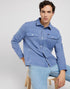 Lee Men's Work Wear Over-Shirt In Surf Blue