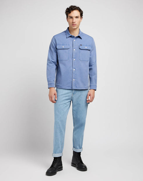 Lee Men's Work Wear Over-Shirt In Surf Blue