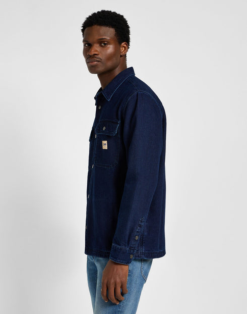 Lee Men's Workwear Overshirt in Medium Worn Wash