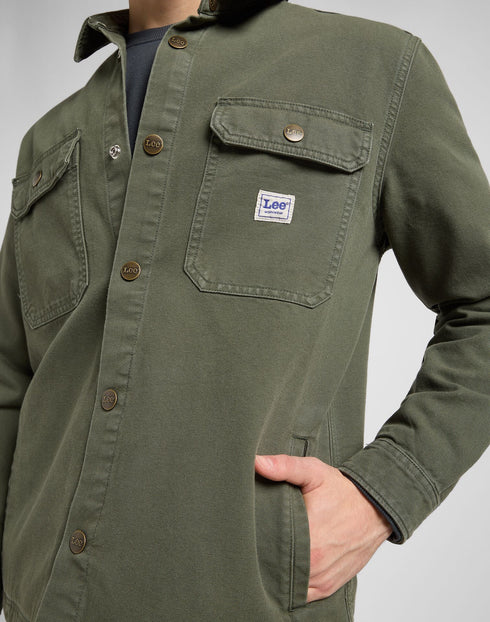 Lee Men's Workwear Overshirt In Oak Moss - Rodeo In
