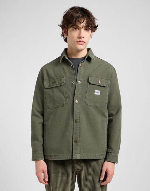 Lee Men's Workwear Overshirt In Oak Moss - Rodeo In