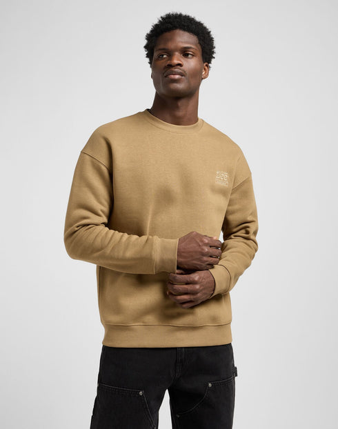 Lee Men's WW Essential Crew Sweatshirt In Dark Khaki - Rodeo In