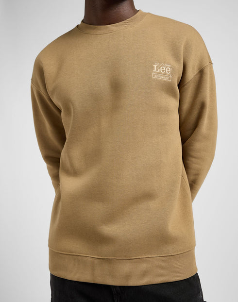 Lee Men's WW Essential Crew Sweatshirt In Dark Khaki - Rodeo In