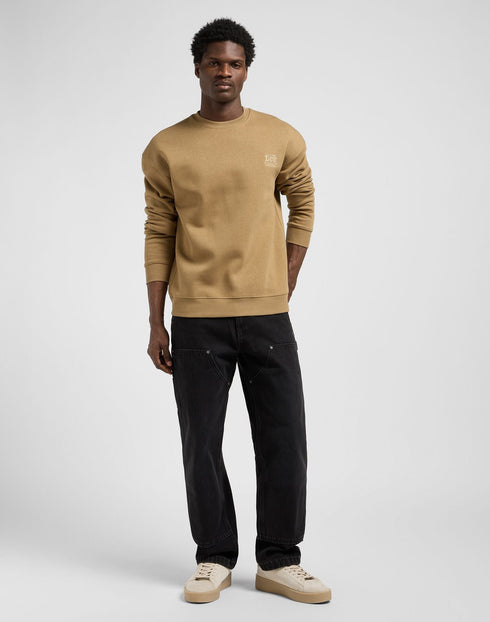 Lee Men's WW Essential Crew Sweatshirt In Dark Khaki - Rodeo In