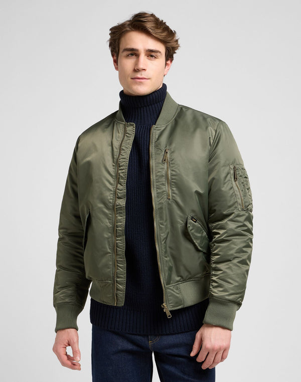 Lee Unisex Bomber Jacket In Oak Moss - Rodeo In