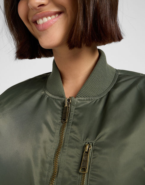 Lee Unisex Bomber Jacket In Oak Moss