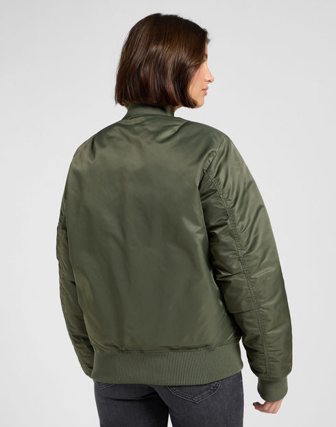 Lee Unisex Bomber Jacket In Oak Moss