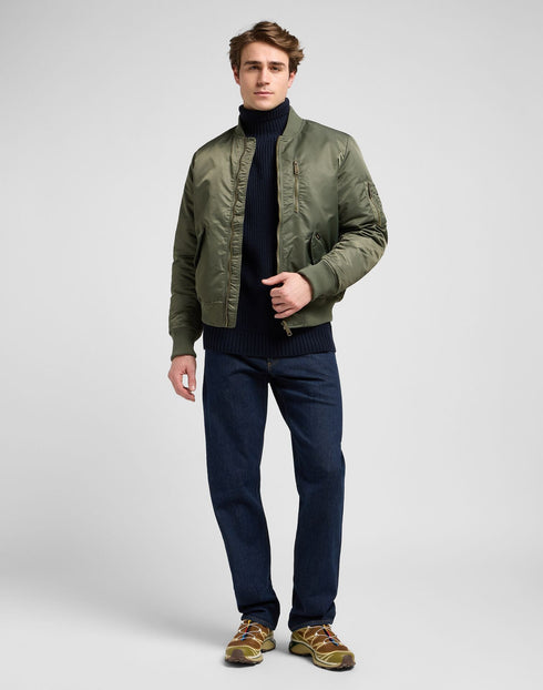 Lee Unisex Bomber Jacket In Oak Moss