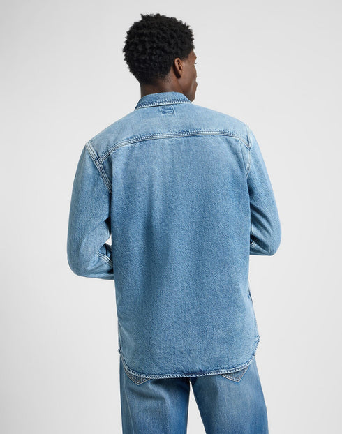 Lee Unisex Engineer Overshirt In Blue Meadow Wash