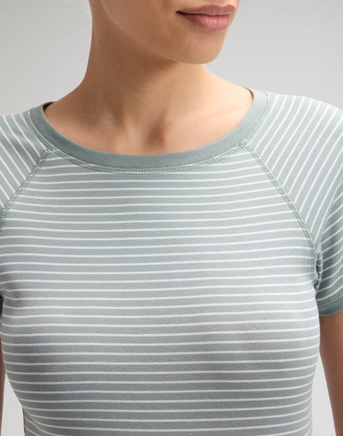 Lee Women's Baby T-Shirt In Desert Sage Stripe - Rodeo In