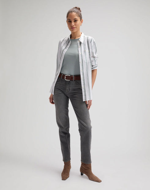 Lee Women's Baby T-Shirt In Desert Sage Stripe - Rodeo In