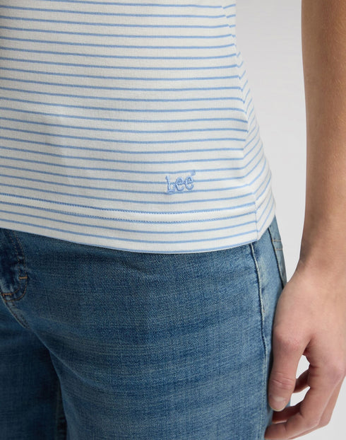 Lee Women's Baby T-Shirt In Halogen Stripe - Rodeo In