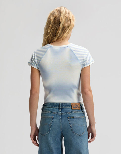 Lee Women's Baby T-Shirt In Halogen Stripe - Rodeo In
