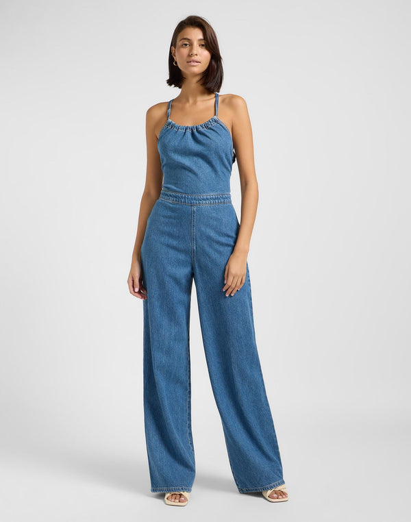 Lee Women's Backless Jumpsuit In Take A Dive - Rodeo In