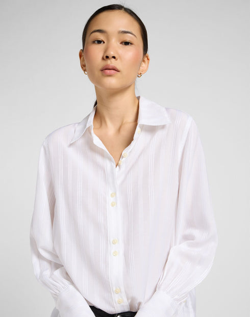 Lee Women's Balloon Sleeve Shirt In Bright White - Rodeo In