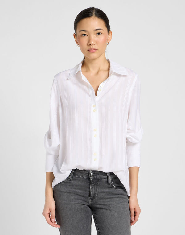Lee Women's Balloon Sleeve Shirt In Bright White - Rodeo In