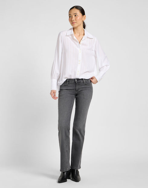 Lee Women's Balloon Sleeve Shirt In Bright White - Rodeo In