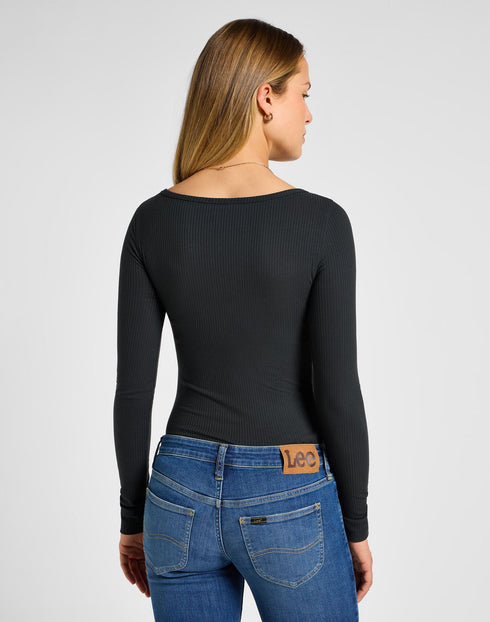 Lee Women's Boat Neck T-Shirt in Charcoal